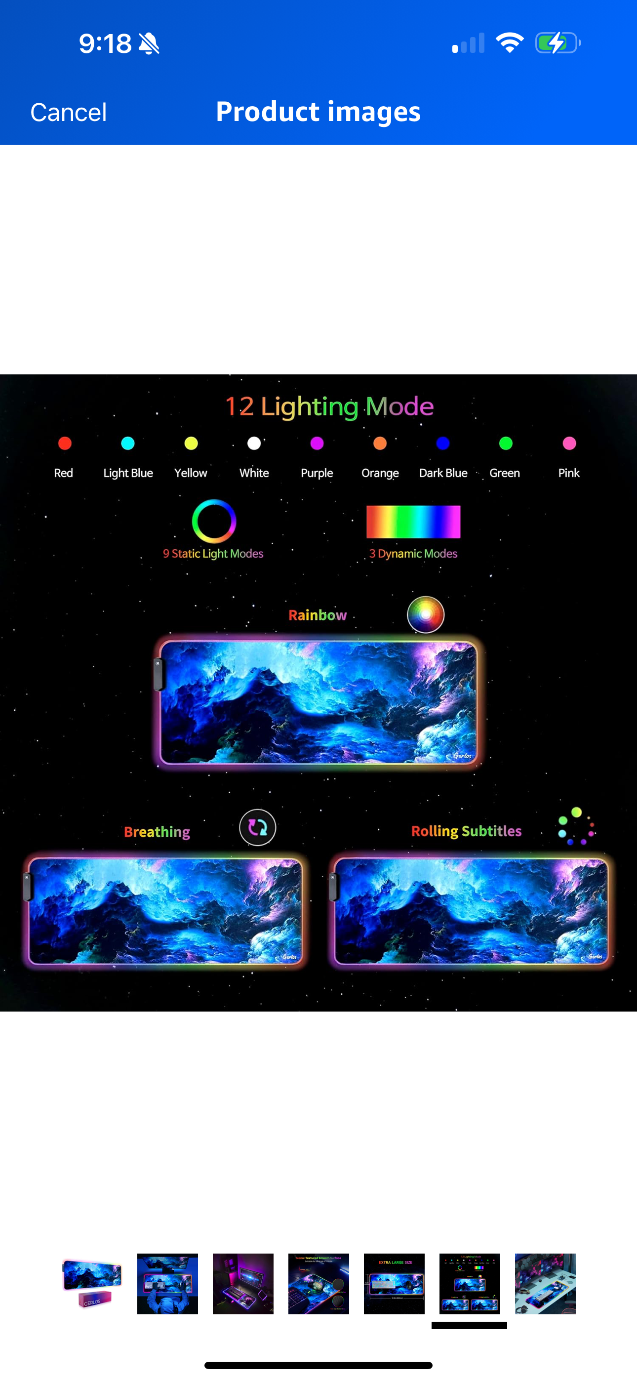 Gerlos RGB Large Gaming Mouse Pad – LED Light Up, Extended Desk Mat 31.5”x11.8”