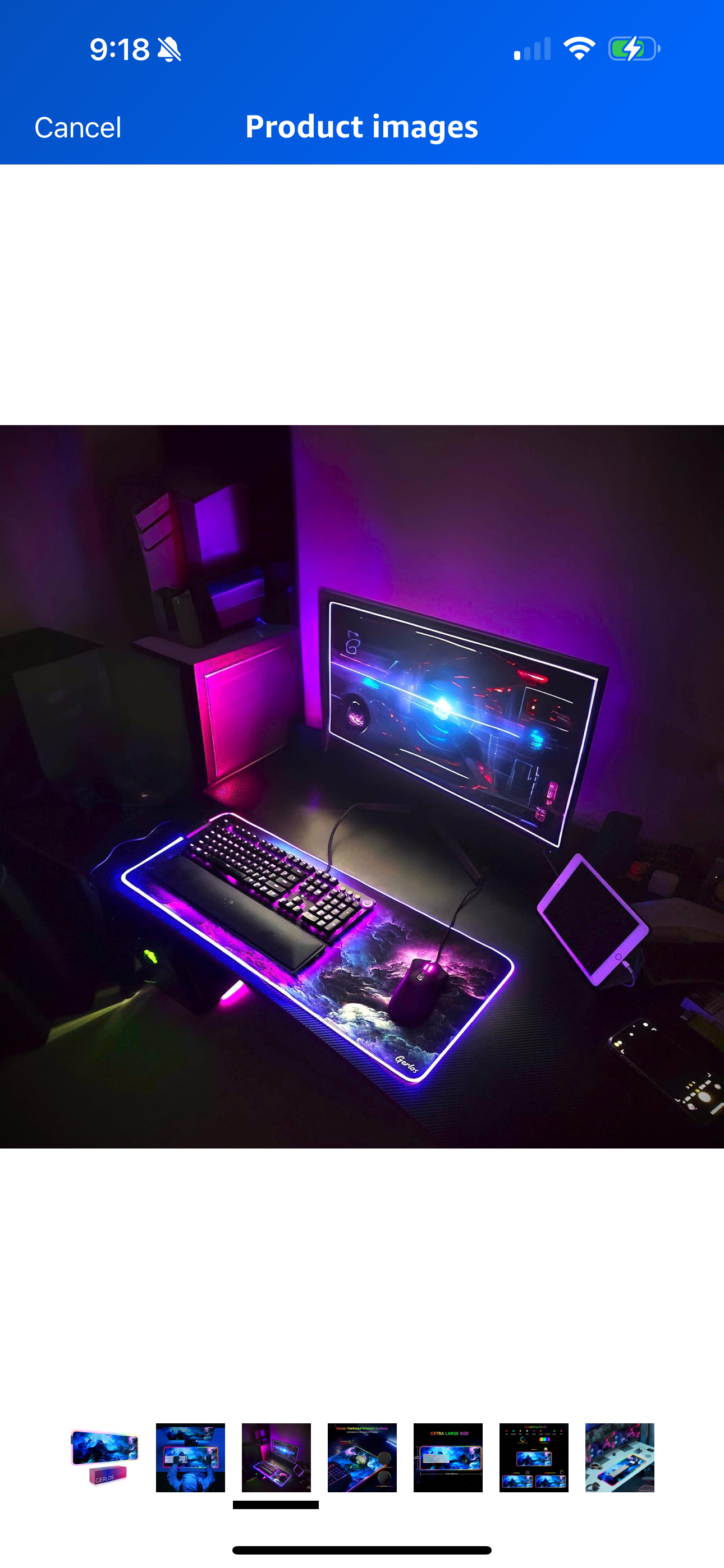 Gerlos RGB Large Gaming Mouse Pad – LED Light Up, Extended Desk Mat 31.5”x11.8”